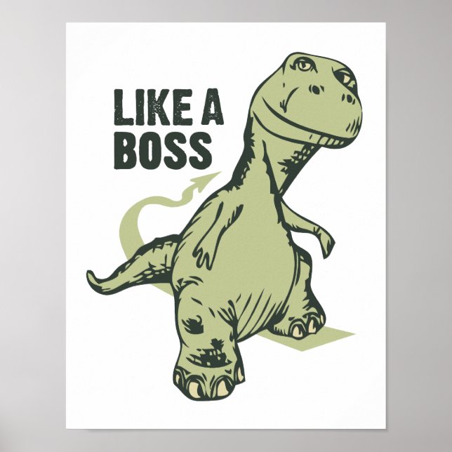 Poster Gráficos de Dinossauro Como um Chefe (Frente)