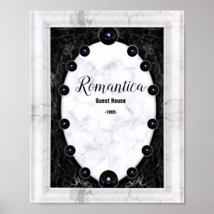 Poster Gráficos de Esfera de Marble Branco e Preto