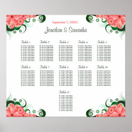 Poster Gráficos de Mesa de Casamento de Hibiscus Rosa 11
