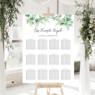 Poster Gráficos de Mesa de Casamento de Jardim Eucalyptus