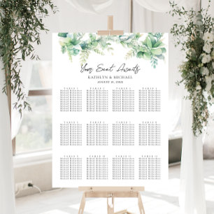 Poster Gráficos de Mesa de Casamento de Jardim Eucalyptus