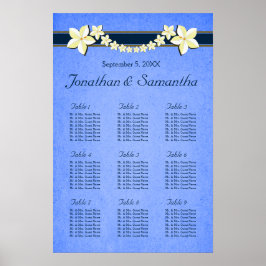 Pôster Gráficos de Mesa de Casamento Floral Rustic Blue 9