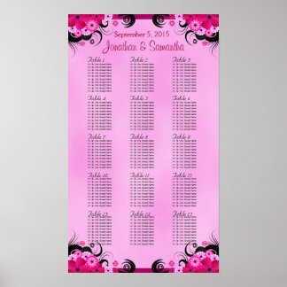 Pôster Gráficos de Mesa de Casamento Light Fuschia 15
