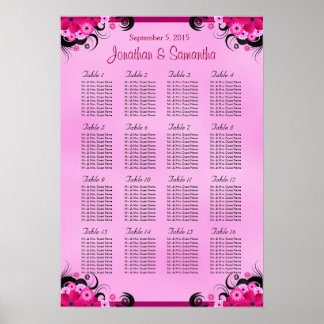 Pôster Gráficos de Mesa de Casamento Light Fuschia 16