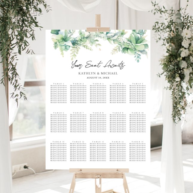Poster Gráficos de Mesa Eucalyptus Garden Wedding 15 (Criador carregado)