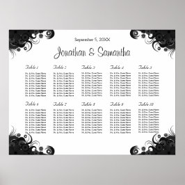 Poster Gráficos de Mesas de Casamento Preto e Branco 10