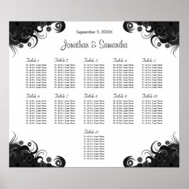 Poster Gráficos de Mesas de Casamento Preto e Branco 11