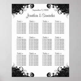 Poster Gráficos de Mesas de Casamento Preto e Branco 12