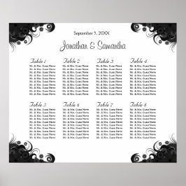 Poster Gráficos de Mesas de Casamento Preto e Branco 8
