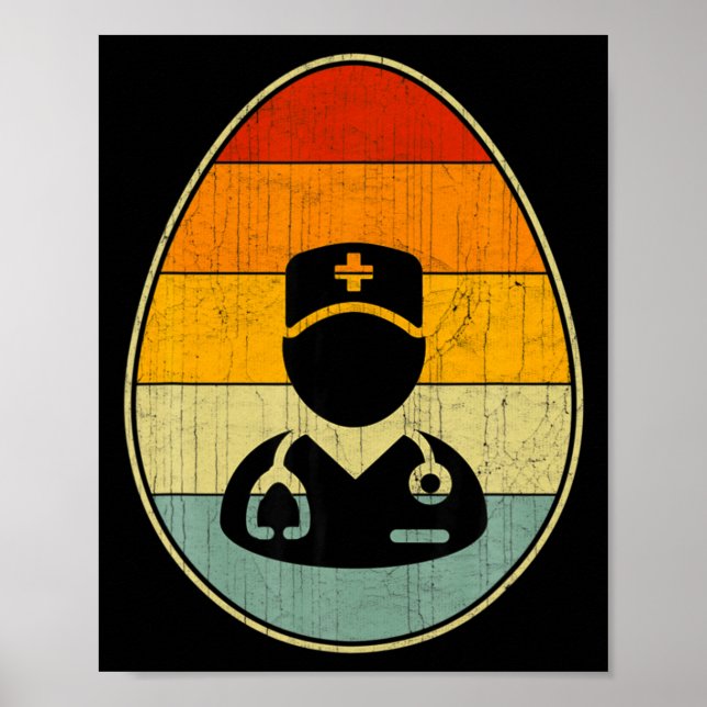 Poster Gráficos de Ovos de Páscoa Retrô Dia de Páscoa Div (Frente)