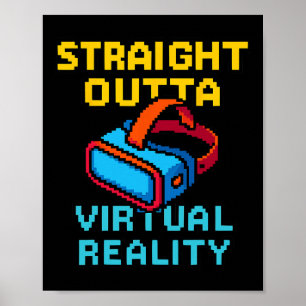 Poster Gráficos de Realidade Virtual em Pixel Art Retro p