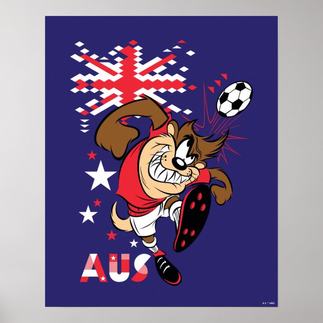 Poster Gráficos do TAZ™ Time Austrália Futebol (Frente)