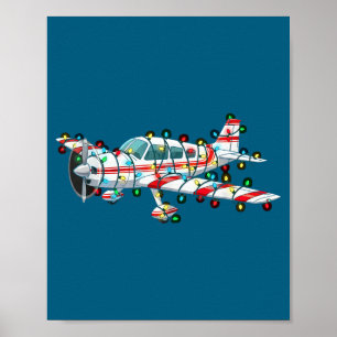 Poster Gráficos Engraçados de Natal de Avião Amante de Lu