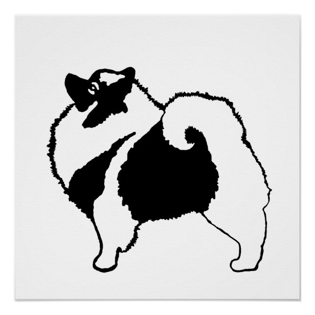 Pôster Gráficos Keeshond - Arte de Cachorro Original (Frente)