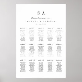 Poster Gráficos mínimos de assentos sofisticados em monog