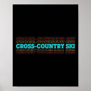 Poster Gráficos Retro Esqui Cross Country Esportes De Inv