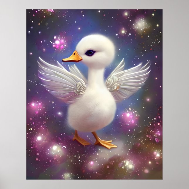 Poster Gráficos Super Fofos de Cisne Bebê (Frente)