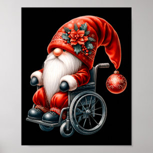 Poster Grafismo do Papai Noel de Cadeira de Rodas para Ho