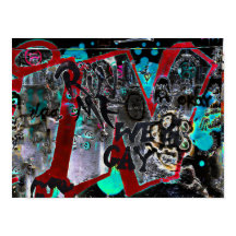 Grafite Black Red Urban Street Wall Art