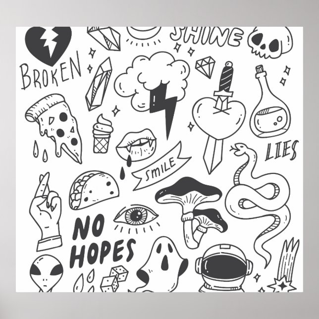 Poster Grafite Bonito: Conjunto de Artes de Porte. (Frente)