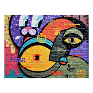 Pôster Grafite de Amesterdã, colorido e legal,