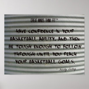 Poster Grafite de Cota de Basquete em Ferro ondulado 017