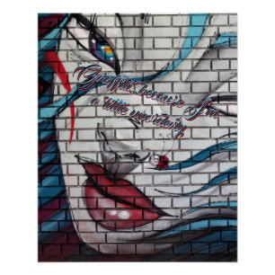 Pôster Grafite de Menina Asiática