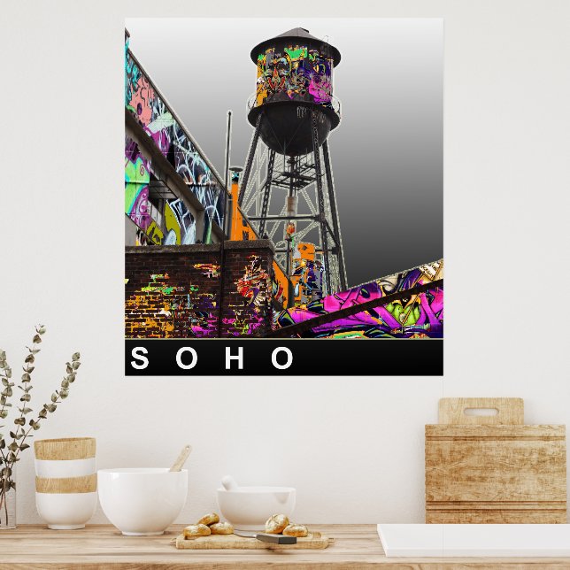 Poster Grafite de Nova Iorque (Cozinha)