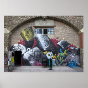 Poster Grafite De Stadtbahnbogen, Wien Österreich