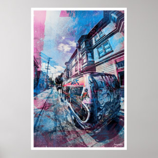 Poster Grafite do distrito de Missão agita a van em San F