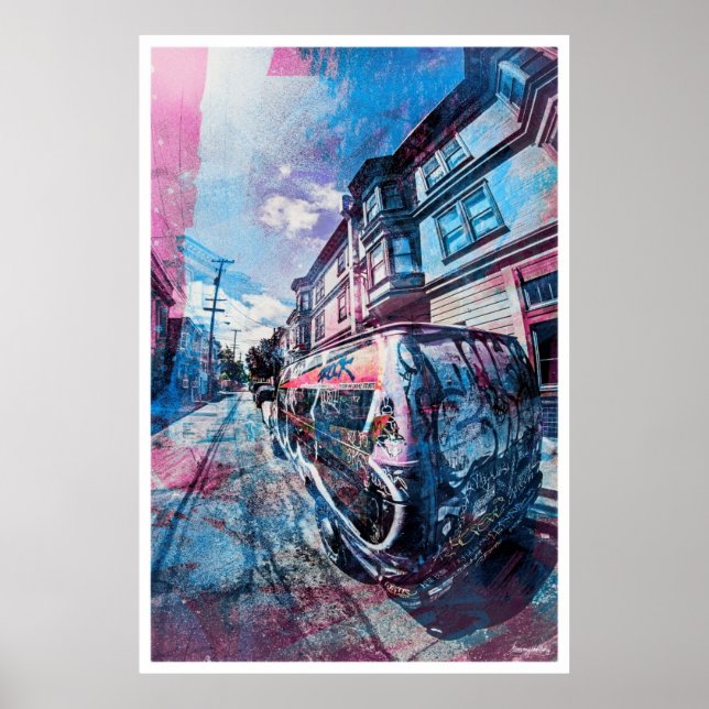 Poster Grafite do distrito de Missão agita a van em San F (Frente)