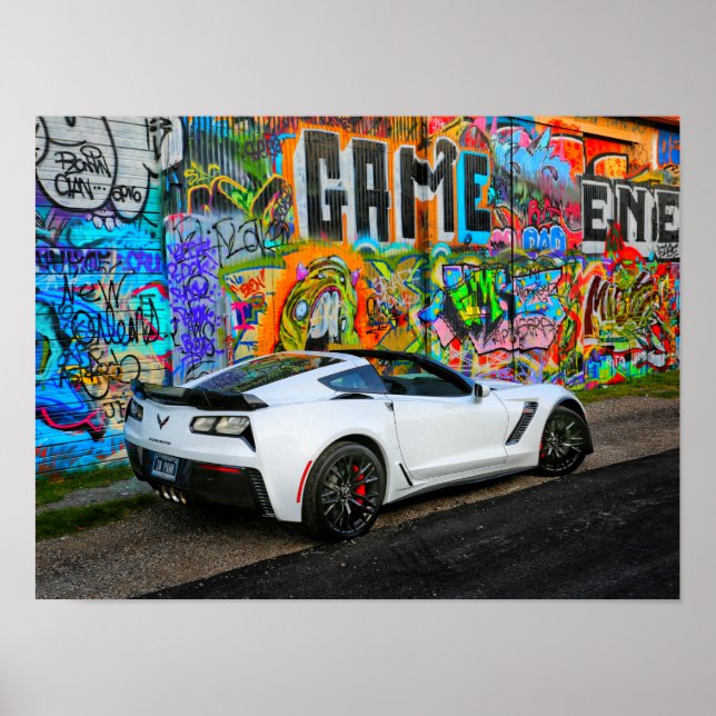 Poster grafite e Corvette Z06 (Frente)
