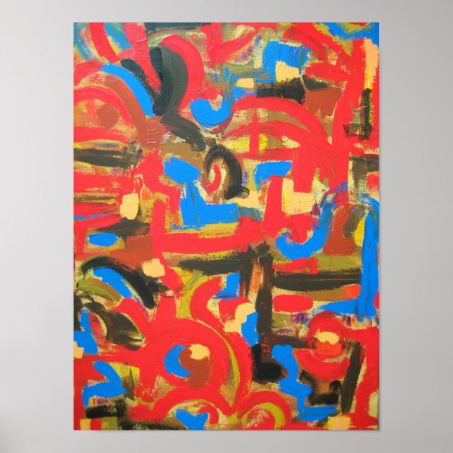 Pôster Grafite Nas Pinceladas De Arte Ática-Abstrato (Frente)