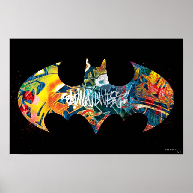 Poster Grafite Neon do Logotipo Batman (Frente)