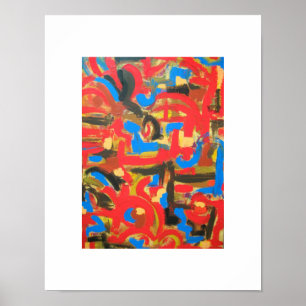 Poster Grafite No Sótão-Arte Abstrata Pintada à Mão