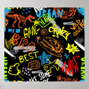 Poster Grafite para rapazes: Resfriamento desenhado à mão