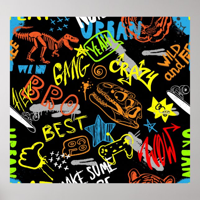 Poster Grafite para rapazes: Resfriamento desenhado à mão (Frente)