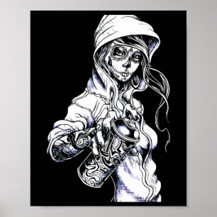 Poster Grafite Skeleton Ghetto Girl