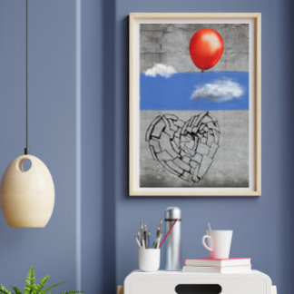 Poster Grafite Street Art Light-Heart Balon
