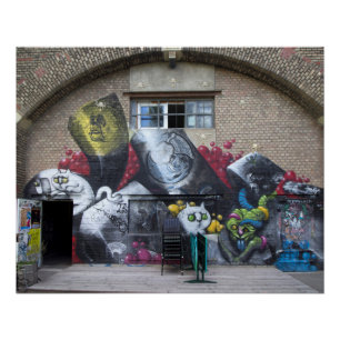Pôster Grafites em Stadtbahnbogen, Wien Österreich
