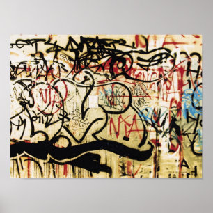 Poster Grafites em uma parede