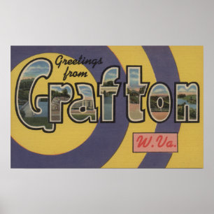 Pôster Grafton, West Virginia - Large Letter Scenes