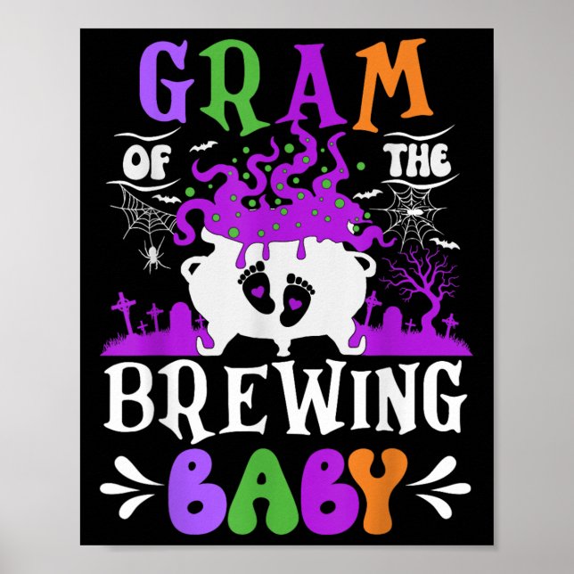 Poster Gram Of The Brewing Baby Grandma To Be Halloween  (Frente)
