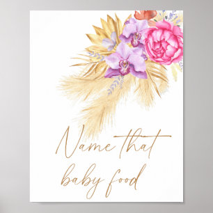 Poster Grama de pampas boho - nome aquela comida de bebê