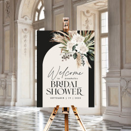 Poster Grama de pampas moderna boho elegante para chá de