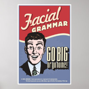 Poster Gramática facial. Um cartaz da sala de aula do AS