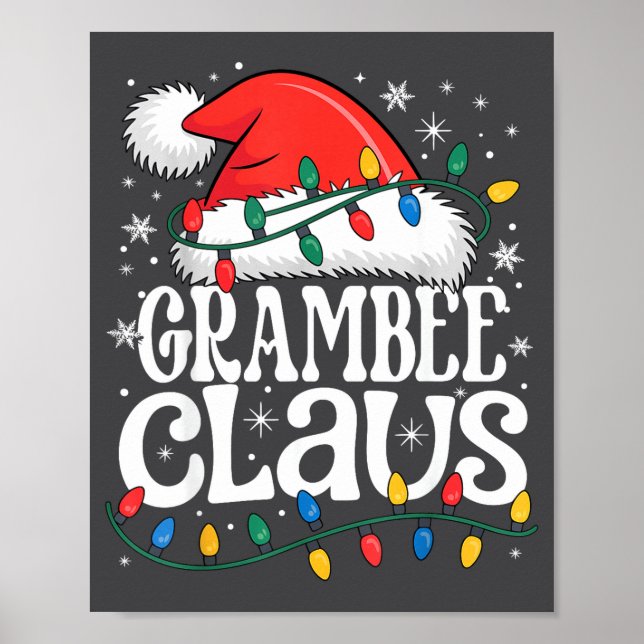 Poster Grambee Claus Funny Xmas Christmas Grandma Holiday (Frente)