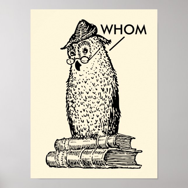 Poster Grammar Owl Diz Quem Gramática (Frente)