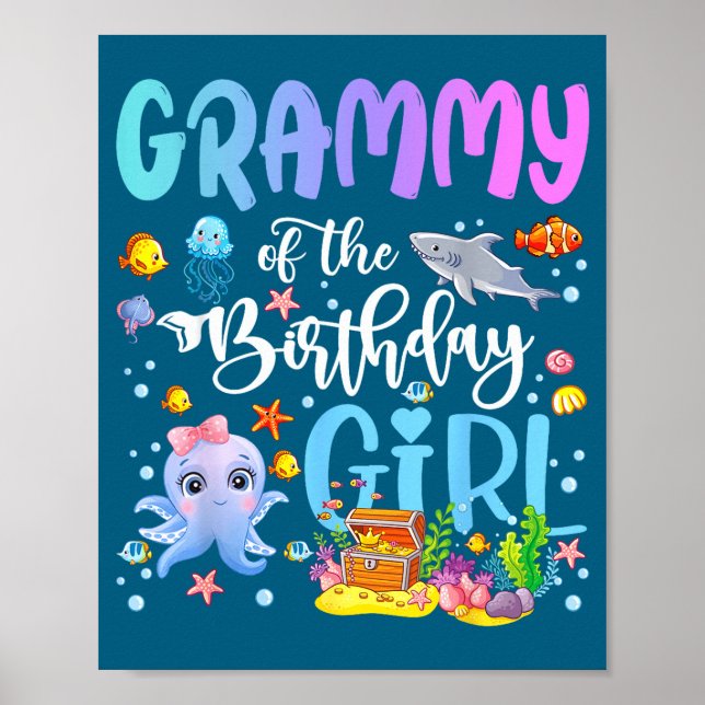 Poster Grammy Of The Birthday Girl Sea Fish Ocean Aquariu (Frente)
