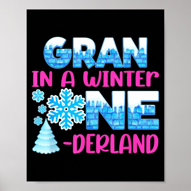 Poster Gran In A Winter Onederland Bday Girl Sweet Snowfl (Frente)